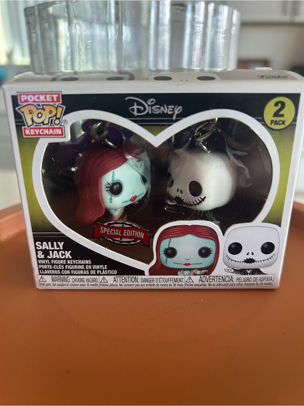 Disney Sally & Jack Pocket Pop! Keychain 2-Pack - Red & White Special Edition
